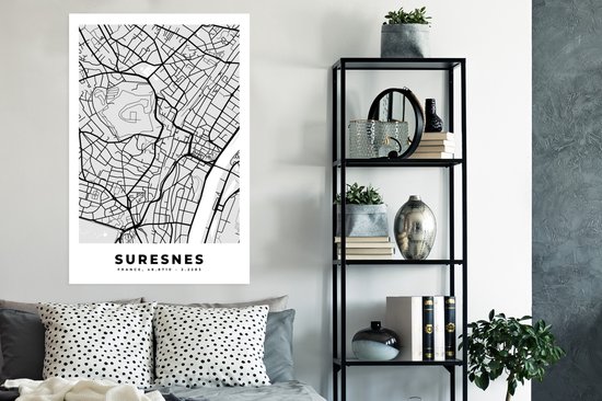 Affiche Plan – Carte – Plan de ville – France – Suresnes - 80x120 cm