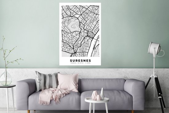 Affiche Plan – Carte – Plan de ville – France – Suresnes - 80x120 cm