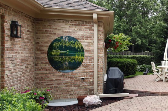 Affiche de jardin autour de la Forêt-Noire - Vue du littoral du Feldsee dans la Forêt-Noire allemande Affiche de jardin - Affiche de jardin ronde 90x90 cm - Toile de jardin / Toile d'extérieur / Peintures d'extérieur (décoration de jardin)