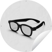Tuincirkel Een 3d bril voor een 3d film in de bioscoop - 90x90 cm - Ronde Tuinposter - Buiten