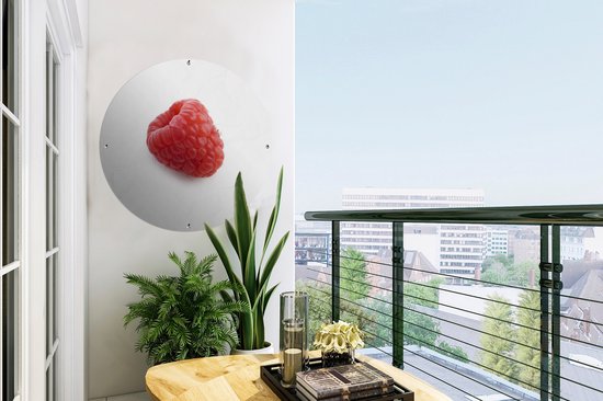 Tuincirkel Framboos - Rood - Fruit - 60x60 cm - Ronde Tuinposter - Buiten