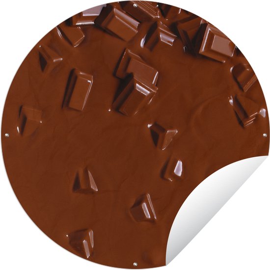 Tuincirkel Chocolade aan het smelten - 60x60 cm - Ronde Tuinposter - Buiten