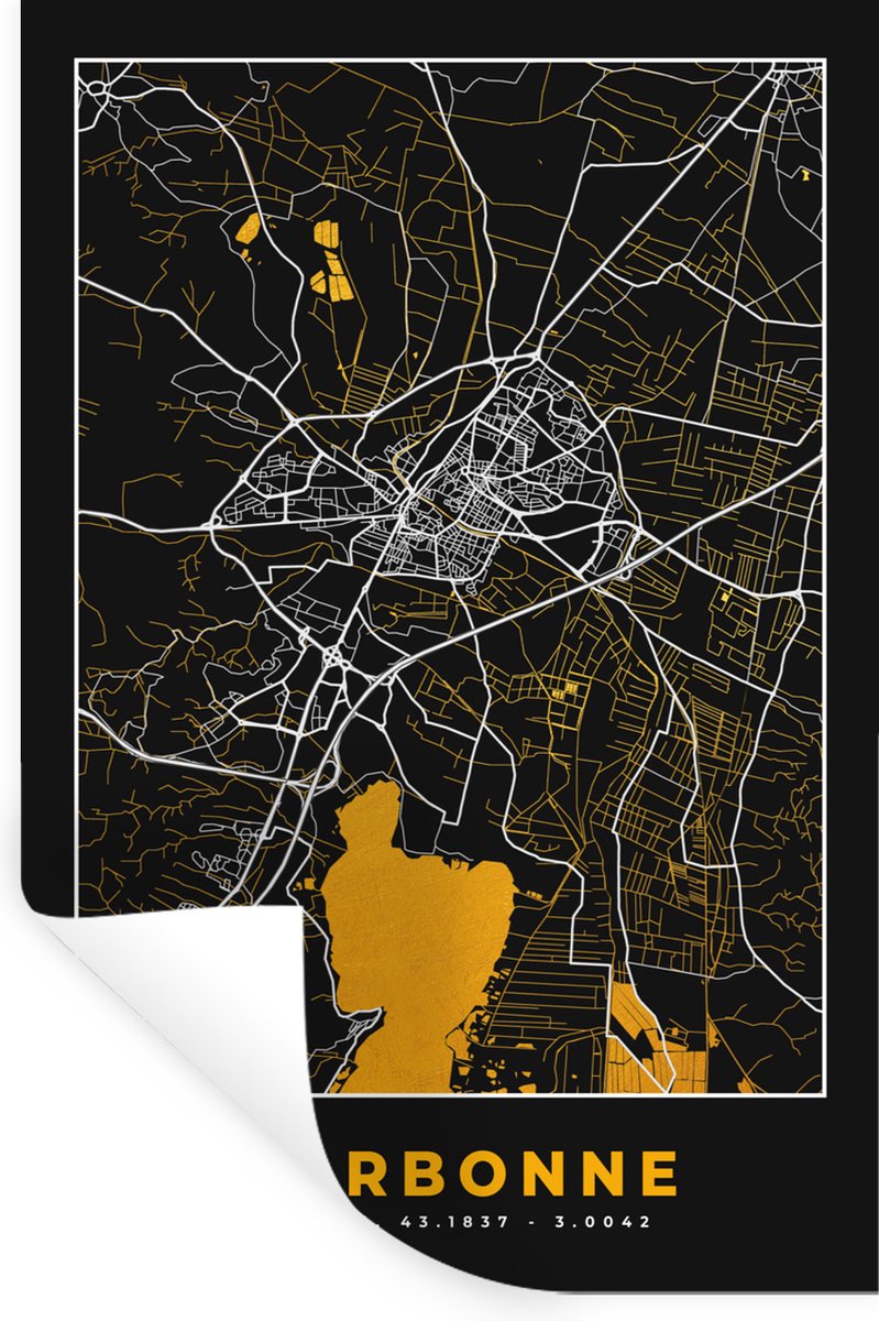 Stickers Stickers muraux - Carte - Plan de ville - Narbonne - Carte -  France - 20x30... | bol