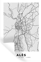 Stickers muraux - Carte - Plan de ville - Alès - Carte - France - 60x90 cm - Film adhésif