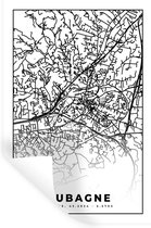 Muurstickers - Sticker Folie - Plattegrond - Kaart - Frankrijk - Stadskaart - Aubagne - Zwart wit - 40x60 cm - Plakfolie - Muurstickers Kinderkamer - Zelfklevend Behang - Zelfklevend behangpapier - Stickerfolie