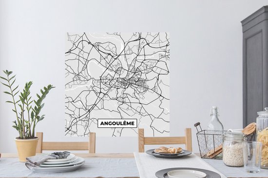 Stickers muraux - Plan de Ville - France - Plan - Angoulême - Plan - 100x100 cm - Film Adhésif XXL