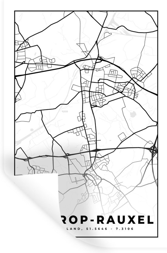 Stickers muraux - Castrop-Rauxel - Carte - Carte - Plan de la ville - 40x60 cm - Film adhésif