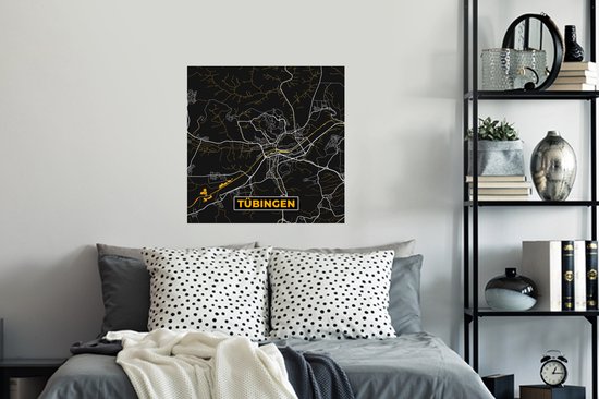 Stickers muraux - Or - Allemagne - Carte - Or - Plan de la ville - Carte - Tübingen - 80x80 cm - Feuille adhésive