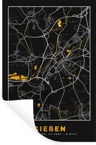 Muurstickers - Sticker Folie - Duitsland – Black and Gold – Gießen – Stadskaart – Kaart – Plattegrond - 60x90 cm - Plakfolie - Muurstickers Kinderkamer - Zelfklevend Behang - Zelfklevend behangpapier - Stickerfolie