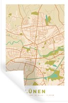 Muurstickers - Sticker Folie - Stadskaart - Lünen - Plattegrond - Kaart - Vintage - 20x30 cm - Plakfolie - Muurstickers Kinderkamer - Zelfklevend Behang - Zelfklevend behangpapier - Stickerfolie
