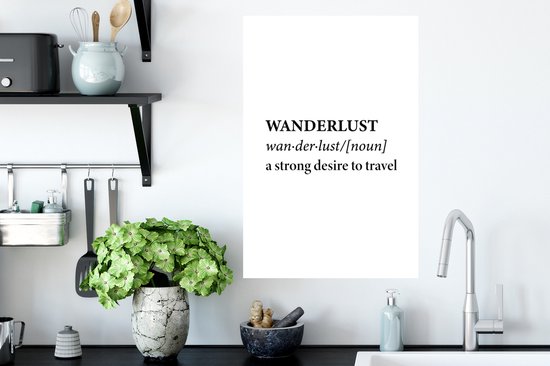 Stickers Stickers muraux - Proverbes - Citations - Une forte envie de travel - Wanderlust - Voyages - 40x60 cm - Film adhésif