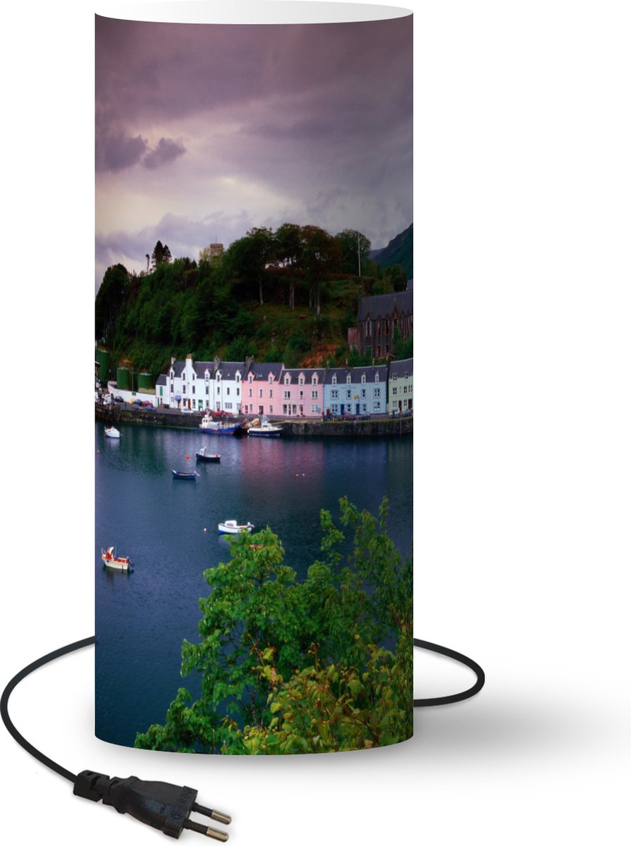 Lamp - Nachtlampje - Tafellamp slaapkamer - De haven van Portree in Schotland - 70 cm hoog - Ø29.6 cm - Inclusief LED lamp
