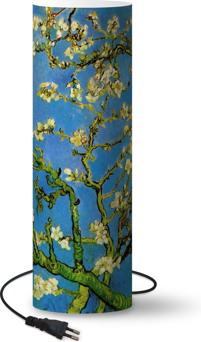Lamp - Nachtlampje - Tafellamp slaapkamer - Amandelbloesem - Vincent van Gogh - 50 cm hoog - Ø15.9 cm - Inclusief LED lamp