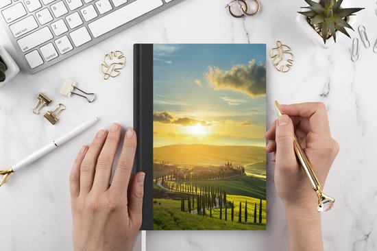 Carnet - Carnet d'écriture - Toscane - Soleil - Italie - Carnet - Format A5 - Bloc-notes