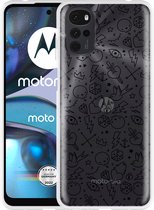 Motorola Moto G22 Hoesje Tattoo zwart - Designed by Cazy