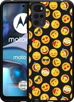 Motorola Moto G22 Hoesje Zwart Emoji - Designed by Cazy