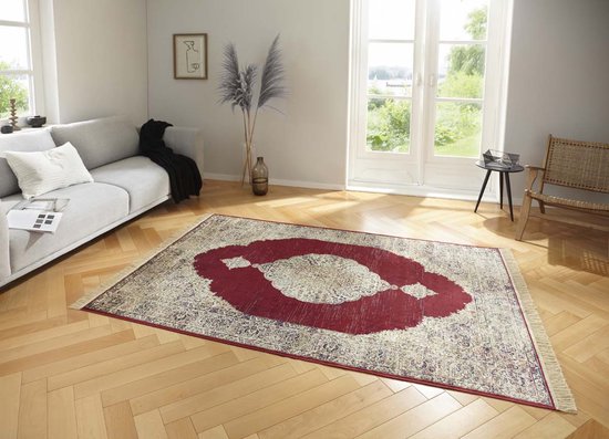 Oosters tapijt Hamun - beige/rood 200x300 cm