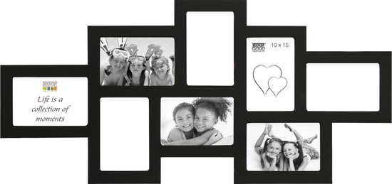 Deknudt Frames fotolijst S65SW2 - zwart - hout - 8 foto's 10x15 cm