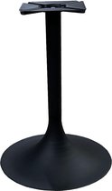 Zwarte tulip tafelpoot met trompet voet hoogte 72 cm