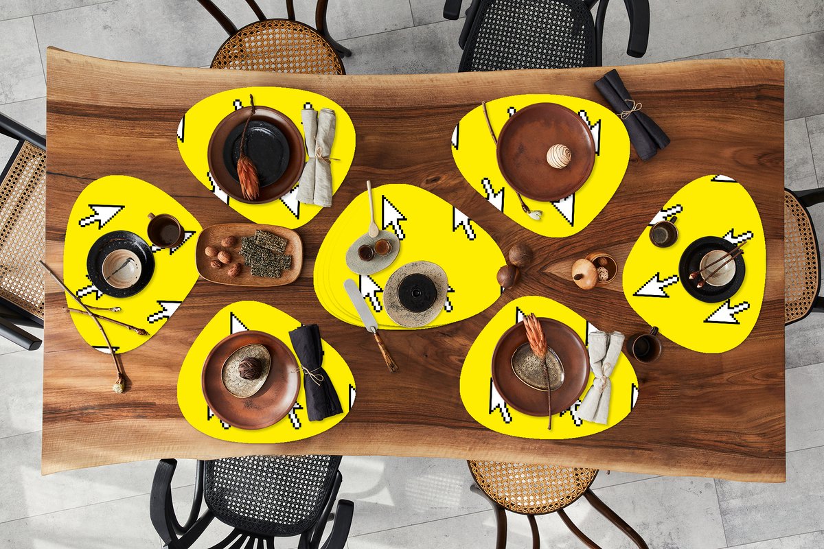 Placemat organisch - Placemats organic - Onderleggers - Muis - Patronen - Computer - 10 stuks