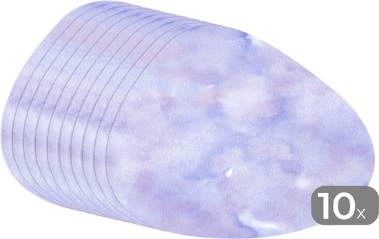 Set de table bio - Napperons de table bio - Sets de table - Aquarelle - Motif - Violet - 10 pièces