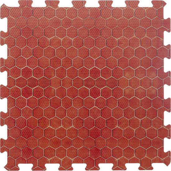 16x stuks Foam puzzelmat zwembadtegels/fitnesstegels terracotta tegeltjes 50 x 50 cm van Floorguard — afbeelding 3