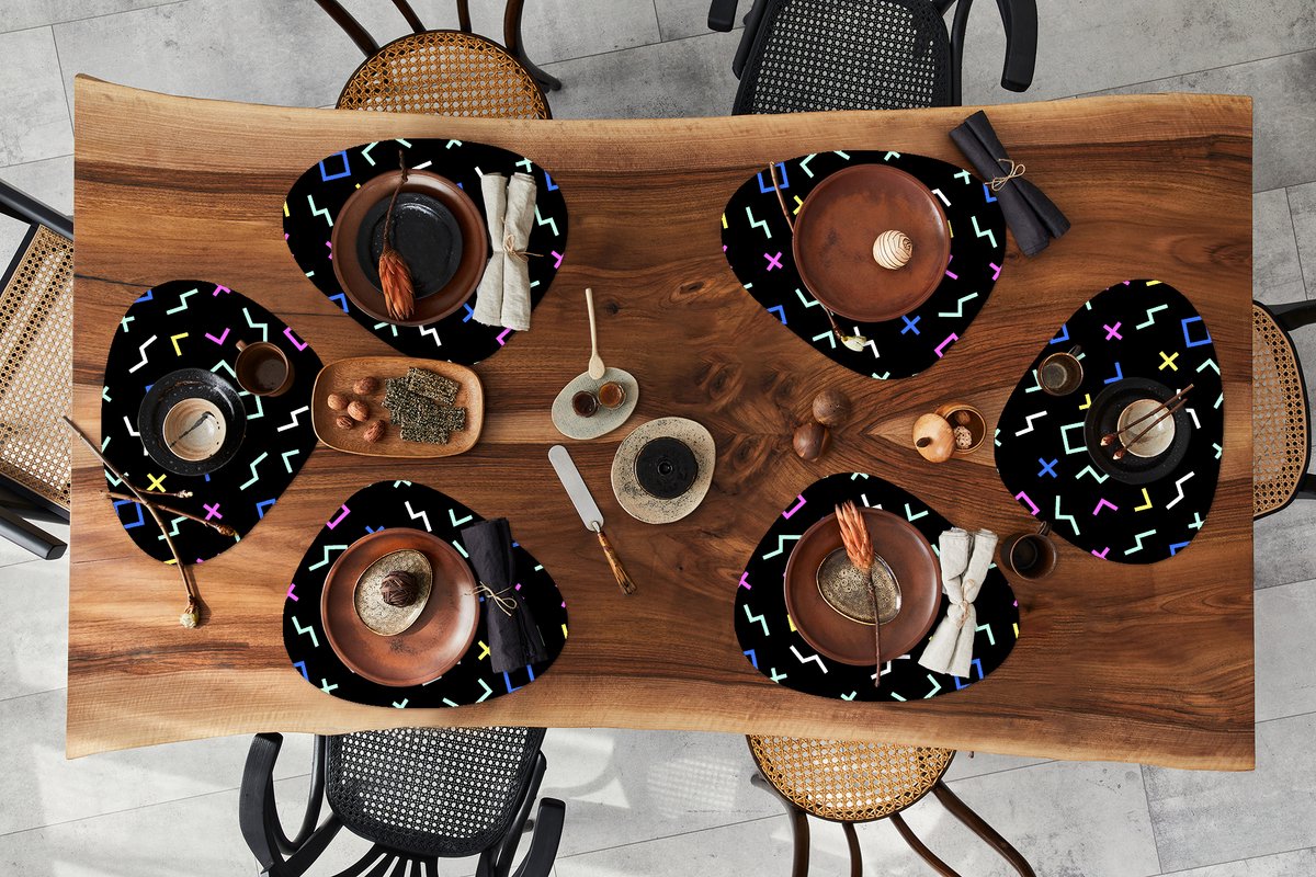 Placemat organisch - Placemats organic - Onderleggers - Game Console - Vector - Abstract - 6 stuks
