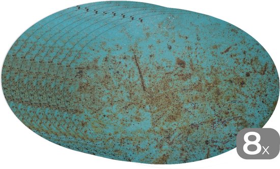 Napperons de table ovales - Sets de table - Sets de table ovales - Métal - Imprimé rouille - Turquoise - 8 pièces