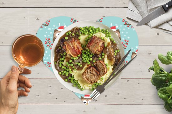 Dessous de verre - Napperons de table - Napperons de table coeur - Motifs - Hibou - Noël - 6 pièces - Noël - Cadeau - Cadeau de Noël homme, femme et enfant