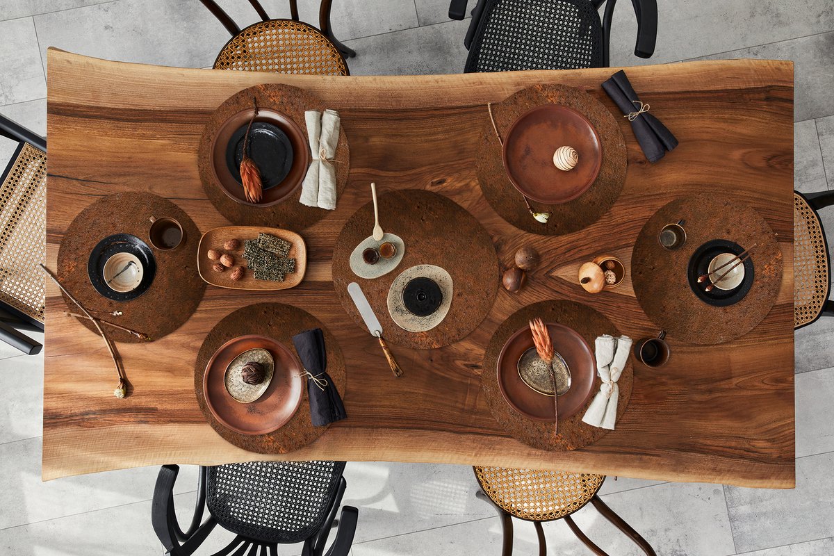Ronde placemats - Onderlegger - Placemats rond - Roest print - Oranje - Bruin - 10 stuks