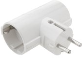 BeMatik - Witte dubbele plug Schuko-plug-vermenigvuldiger