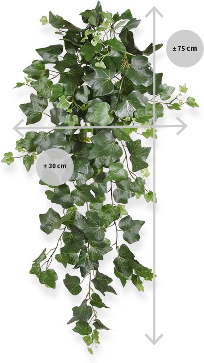 maxifleur Kunstplanten Hedera deluxe kunst hangplant 75cm - groen