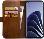 Rosso Element Book Case Wallet Hoesje Geschikt voor OnePlus 10 Pro | Portemonnee | 3 Pasjes | Magneetsluiting | Stand Functie | Bruin