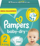 Pampers - Baby Dry - Maat 2 - Mega Maandbox - 198 luiers