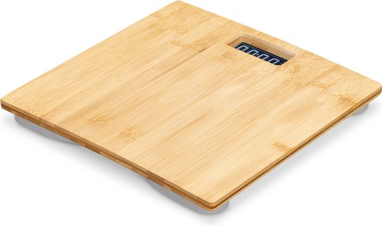 Digitale keukenweegschaal met bamboe weegoppervlak - retro design tot 5 kg