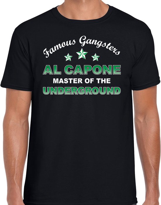 Al Capone famous gangster cadeau t-shirt zwart heren - Tekst / verkleed t-shirt / kostuum / outfit XL