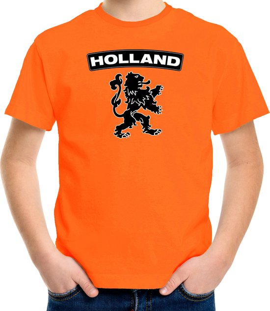 Oranje Holland shirt met zwarte leeuw kinderen 158/164