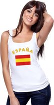 Witte dames tanktop met vlag van Spanje L