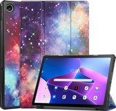 Tablet hoes geschikt voor Lenovo Tab M10 Plus (3e generatie) 10.6 inch - Tri-Fold Book Case - Galaxy