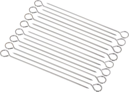 COM-FOUR 16 Brochettes Maïs Épi Inox - Supports Réutilisables Anti-Rouille - Idéal BBQ, Camping, Fêtes