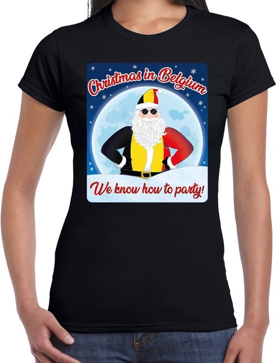 Fout Belgie Kerst t-shirt / shirt - Christmas in Belgium we know how to  party - zwart... | bol.com