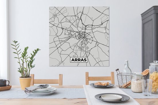 Peinture sur toile Carte - Plan de Ville - France - Arras - Carte - 90x90 cm - Décoration murale