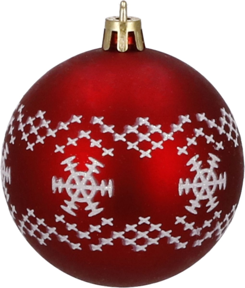 Springos Kerstballen | Kerstversiering | Onbreekbaar | 30 Stuks | 5 cm | Rood/Wit – foto 3