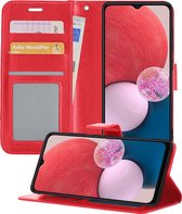 Hoesje Geschikt voor Samsung A13 5G Hoesje Book Case Hoes Portemonnee Cover Walletcase - Hoes Geschikt voor Samsung Galaxy A13 5G Hoes Bookcase Hoesje - Rood