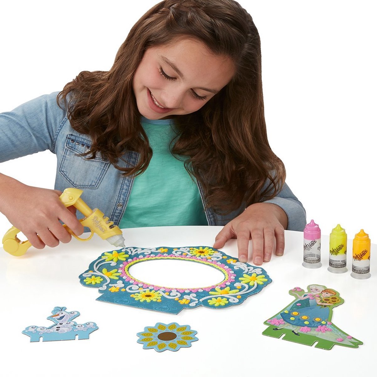 Hasbro Dohvinci Frozen kaptafel - fotolijstje en knutselset - 4 stuks - met glinsterende Deco Pop tube voor sneeuw en ijs effecten — afbeelding 11