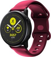 Bracelet en Siliconen (rouge bordeaux), adapté aux modèles Samsung Galaxy : Watch 4 Classic (42 & 46 mm), Watch 4 (40 & 44 mm), Watch Active 2 (40 & 44 mm), Watch Active (40 mm), Watch (42mm) et Montre 3 (41mm)