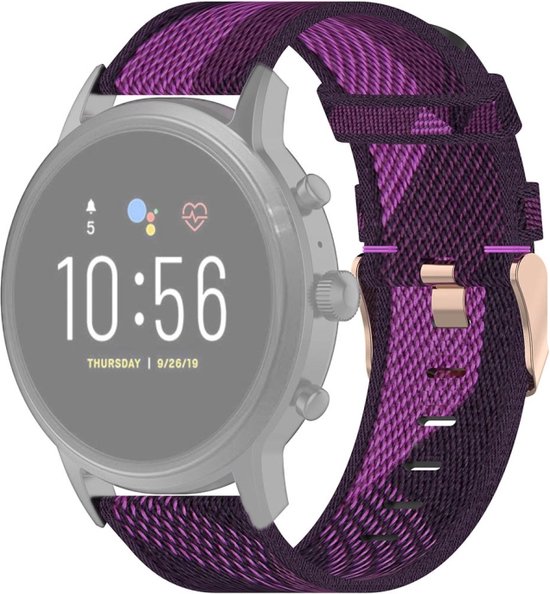 Nylon bandje (paars), geschikt voor Fossil Gen 5 & Gen 6