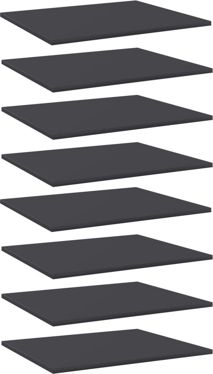 VidaLife Wandschappen 8 st 60x50x1,5 cm spaanplaat grijs