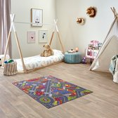 Carpet Studio Big City Speelkleed - Speelmat 95x133cm - Vloerkleed Kinderkamer - Anti-slip Speeltapijt - Verkeerskleed - Grijs