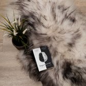 WOOOL® IJslandse Schapenvacht - Wit Zwart M (100x55cm) 100% Natuurlijk & Echt - Vloerkleed - ECO+